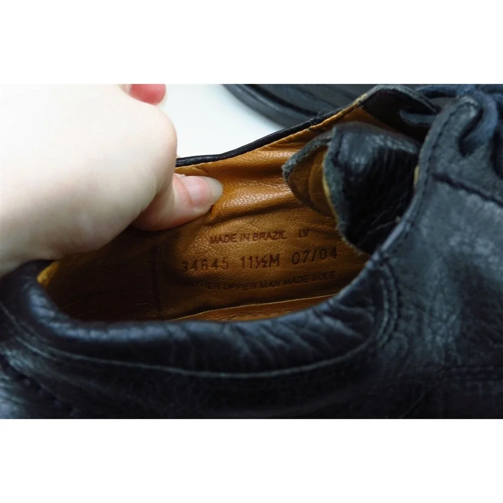 Clarks Travel Soft Shoes Sz 11.5 M Black Derby Oxfords Leather‎ Men 34645